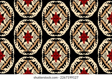 seamless pattern.ethnic oriental pattern traditional on black background.Aztec style abstract vector illustration.design for