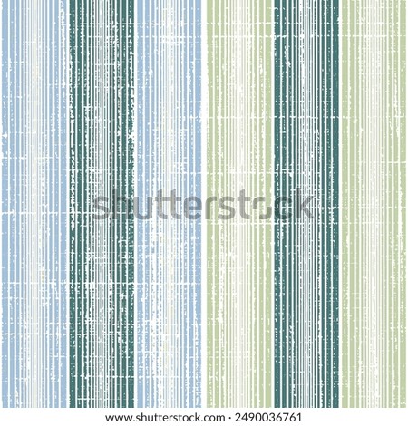 Seamless Pattern.farmhouse style stripes texture. Woven linen cloth pattern background. weave fabric Monochrome slub fabric Textured blue, green vertical Stripe Gradient effect texture.