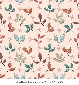 Seamless pattern,Floral design, Tropical Foliage,Seamless Pattern,Botanical Print,Exotic Leaves,Tropical Plants,Leafy Background.