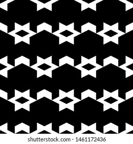 Seamless pattern.Geometric backdrop. Stars, rhombuses, chevrons ornament. Folk wallpaper. Ethnic motif. Simple background. Digital paper, textile print, web design, abstract.
