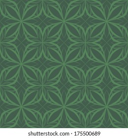 seamless pattern,geometric design, dark green vector illustration