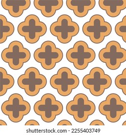 Seamless Pattern.Geometric floral aesthetic Style. Vector