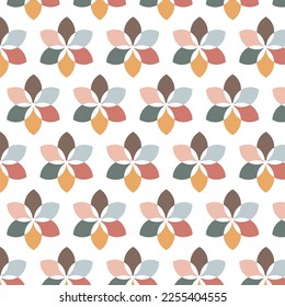 Seamless Pattern.Geometric floral aesthetic Style. Vector