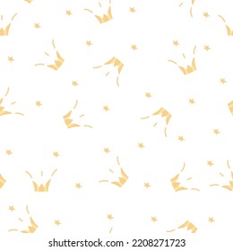 Corona dorada sin costura sobre un fondo blanco. Ilustración vectorial