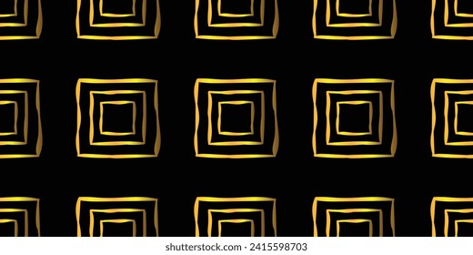 Seamless pattern.Golden curved squares.Vector illustration.