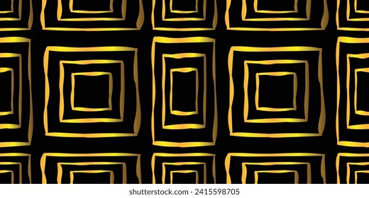 Seamless pattern.Golden curved squares.Vector illustration.