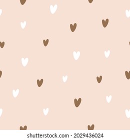 Patrón sin foco. Corazones sobre fondo neutral. Ilustración vectorial