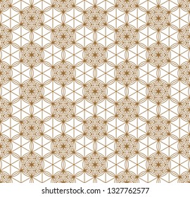 Seamless pattern.Japanese pattern background vector.Average thickness lines.Hexagon grid