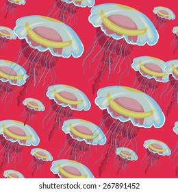 seamless pattern.jellyfish.medusa. 