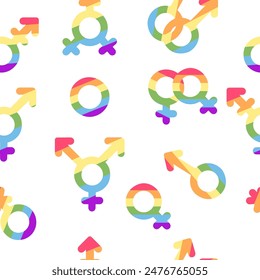 Seamless patternLGBT symbols flat style