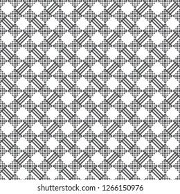 Seamless pattern.Modern stylish texture.Regularly repeating geometrical ornament with small rhombuses,crosses,checks,strips. Classical abstract textured background. Vector element of graphical design