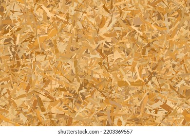 Patrón sin inconvenientes de las tablas OSB a partir de chips de madera. Paneles de contrachapado. Textura vectorial. Fondo de partícula orientado. Hoja de fibra con fragmentos de aserrín comprimido.