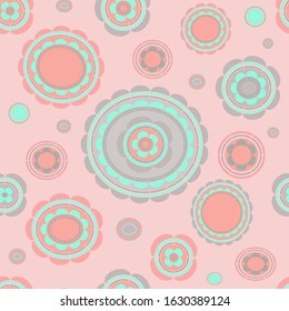 Seamless pattern.Ornament on a pink background of decorative elements.