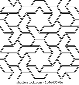 Seamless pattern.Polygons motif. Geometric background.Ethnic backdrop. Stars, hexagons, figures ornament. Hexagonal, star shapes wallpaper. Digital paper, abstract