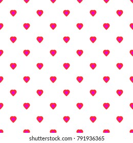 Seamless pattern,red hearts on white background,vector