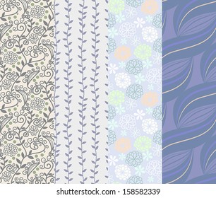 Seamless patterns 4 designs in one set