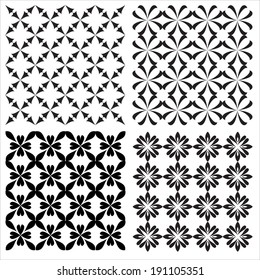 Seamless patterns with abstract decorative ornament. Vector illustration.