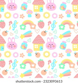 seamless patterns. Abstract design elements in set. Doodles and hand drawn.