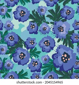 Seamless patterns. Abstract floral background. Colorful design for textiles, wallpapers, prints, fabrics, packaging. Vector graphics.