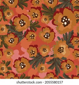 Patrones sin inconvenientes. Resumen del fondo floral. Diseño colorido para textiles, papel pintado, estampado, telas, embalaje. Gráficos vectoriales.