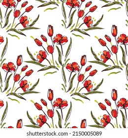 Seamless patterns . Abstract floral background. Colorful design for textiles, wallpapers, prints, fabrics, packaging. Vector graphic