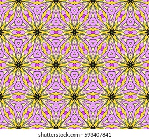 seamless patterns, abstract floral geometric texture. Ornament for interior design, greeting cards, birthday or wedding invitations, paper print. Ethnic background in east style.