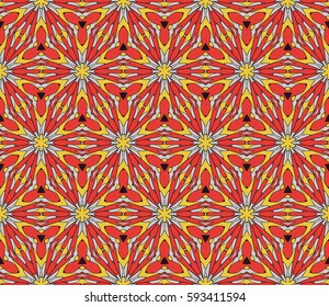 seamless patterns, abstract floral geometric texture. Ornament for interior design, greeting cards, birthday or wedding invitations, paper print. Ethnic background in east style.