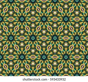 seamless patterns, abstract floral geometric texture. Ornament for interior design, greeting cards, birthday or wedding invitations, paper print. Ethnic background in east style.