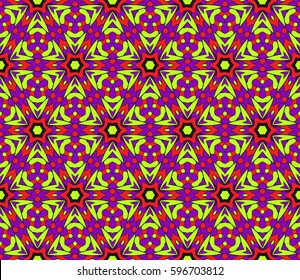 seamless patterns, abstract floral geometric texture. Ornament for interior design, greeting cards, birthday or wedding invitations, paper print. Ethnic background in east style.
