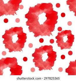 Seamless patterns with abstract hand drawn watercolor flowers