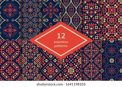 Seamless patterns with abstract ornament