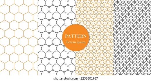 Seamless patterns with abstract ornament set Pro Vector
