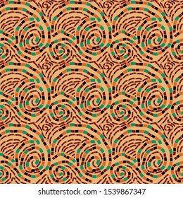 Seamless patterns from abstract quadrangles.
remind ceramic mosaics from pieces of stones and smalt.
Design of ceramics, tiles, fabrics, paper. Vector graphics.