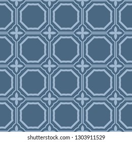 Seamless Patterns, AbstractGeometric Texture. Ornament For Interior Design, Greeting Cards, Birthday Or Wedding Invitations, Paper Print. Ethnic Background In East Style. Pastel blue color.