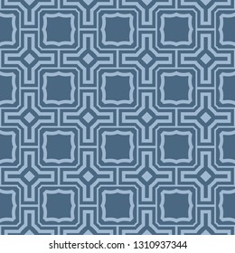Seamless Patterns, AbstractGeometric Texture. Ornament For Interior Design, Greeting Cards, Birthday Or Wedding Invitations, Paper Print. Ethnic Background In East Style. Pastel blue color.