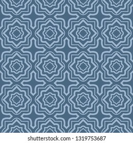 Seamless Patterns, AbstractGeometric Texture. Ornament For Interior Design, Greeting Cards, Birthday Or Wedding Invitations, Paper Print. Ethnic Background In East Style. Pastel blue color.