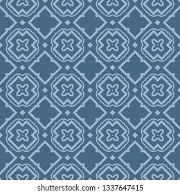Seamless Patterns, AbstractGeometric Texture. Ornament For Interior Design, Greeting Cards, Birthday Or Wedding Invitations, Paper Print. Ethnic Background In East Style. Pastel blue color.