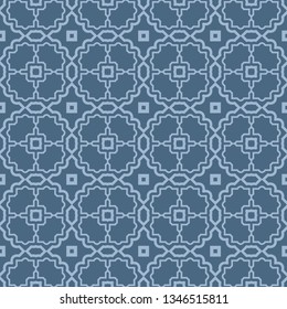 Seamless Patterns, AbstractGeometric Texture. Ornament For Interior Design, Greeting Cards, Birthday Or Wedding Invitations, Paper Print. Ethnic Background In East Style. Pastel blue color.