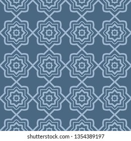 Seamless Patterns, AbstractGeometric Texture. Ornament For Interior Design, Greeting Cards, Birthday Or Wedding Invitations, Paper Print. Ethnic Background In East Style. Pastel blue color.
