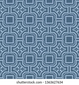 Seamless Patterns, AbstractGeometric Texture. Ornament For Interior Design, Greeting Cards, Birthday Or Wedding Invitations, Paper Print. Ethnic Background In East Style. Pastel blue color.