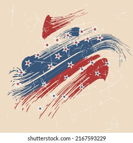 Seamless patterns. American patriotic stars and stripes pattern in vintage colors. Holiday graphic design. USA Independence Day or Presidents Day star pattern in American flag colors.
