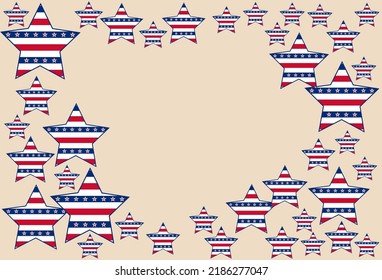 Seamless patterns. American patriotic stars and stripes pattern in vintage colors. Holiday graphic design. USA Independence Day or Presidents Day star pattern in American flag colors.