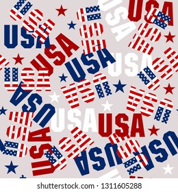 Seamless patterns with American Stars, Pattern with USA flag symbols. Vector illustration