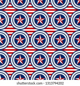 Seamless patterns with American Stars, Pattern with USA flag symbols. USA Independence day. Vector illustration