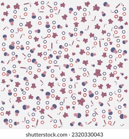 Patrones impecables con estrellas estadounidenses, Patrón con símbolos estadounidenses Ilustración vectorial