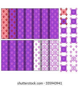 Seamless patterns with ancient symbol of lily