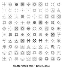 Seamless Patterns Background Collection.  Endless texture can be used for wallpaper, pattern fills, web page background,surface textures. Set of geometric ornaments.