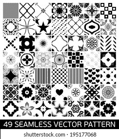 Seamless Patterns Background Collection.  Endless texture can be used for wallpaper, pattern fills, web page background,surface textures. Set of geometric ornaments.