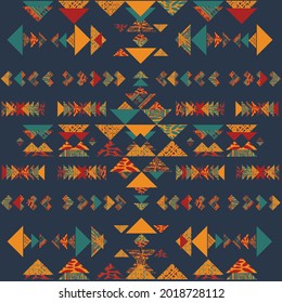 Seamless patterns background with triangles and different colors