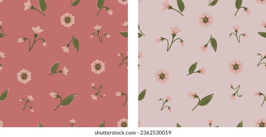 Seamless patterns  for background vector illustration with flowers ,leaf and floral. 
design for paper, fabric cover, interior decoration ,blanket,pillow,t-shirt,
fashion design,wallpaper and print 